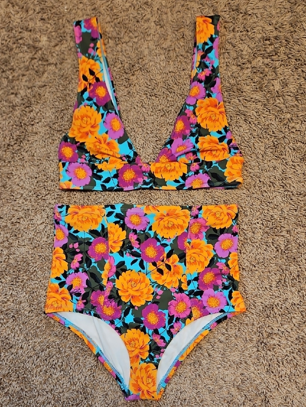 Urban Outfitters High-Waisted Floral Two-Piece Swimsuit